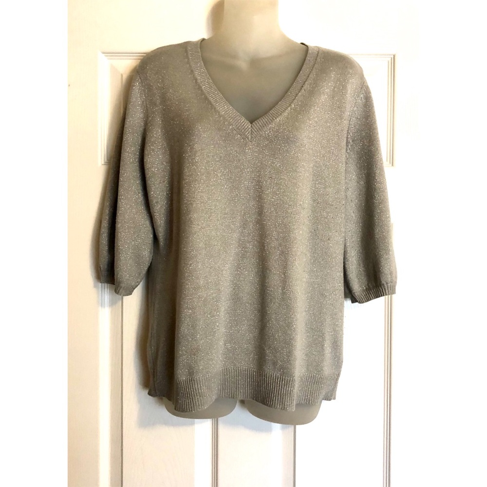 NY & Co Metallic Silver Sweater